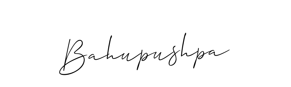 Also You can easily find your signature by using the search form. We will create Bahupushpa name handwritten signature images for you free of cost using Allison_Script sign style. Bahupushpa signature style 2 images and pictures png