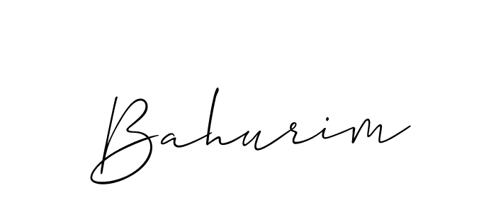 Make a beautiful signature design for name Bahurim. With this signature (Allison_Script) style, you can create a handwritten signature for free. Bahurim signature style 2 images and pictures png