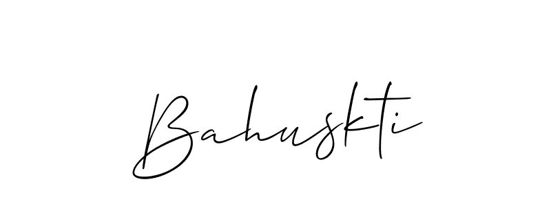 Design your own signature with our free online signature maker. With this signature software, you can create a handwritten (Allison_Script) signature for name Bahuskti. Bahuskti signature style 2 images and pictures png
