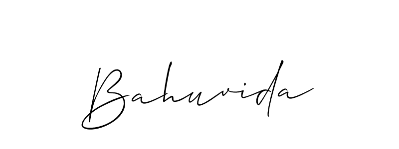 You can use this online signature creator to create a handwritten signature for the name Bahuvida. This is the best online autograph maker. Bahuvida signature style 2 images and pictures png