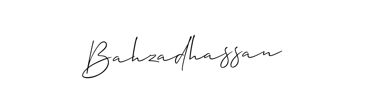 The best way (Allison_Script) to make a short signature is to pick only two or three words in your name. The name Bahzadhassan include a total of six letters. For converting this name. Bahzadhassan signature style 2 images and pictures png