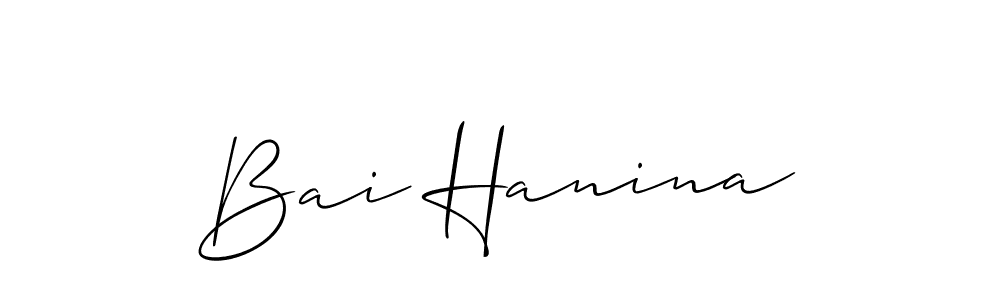 if you are searching for the best signature style for your name Bai Hanina. so please give up your signature search. here we have designed multiple signature styles  using Allison_Script. Bai Hanina signature style 2 images and pictures png