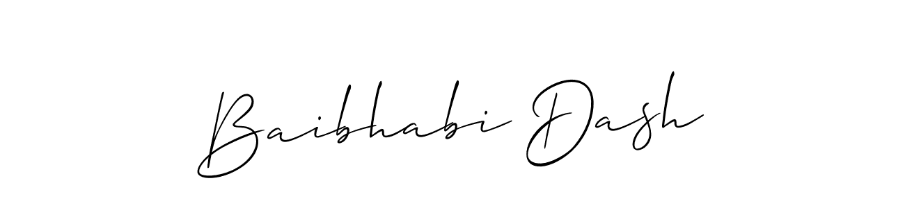 How to make Baibhabi Dash name signature. Use Allison_Script style for creating short signs online. This is the latest handwritten sign. Baibhabi Dash signature style 2 images and pictures png