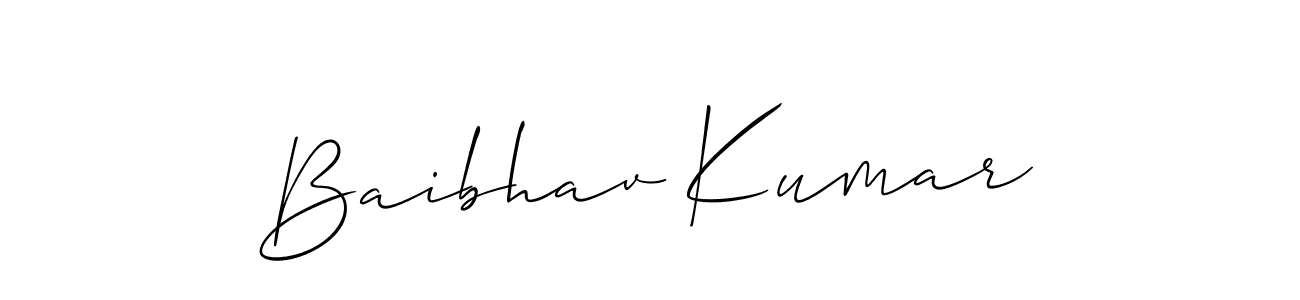 Design your own signature with our free online signature maker. With this signature software, you can create a handwritten (Allison_Script) signature for name Baibhav Kumar. Baibhav Kumar signature style 2 images and pictures png