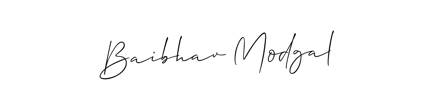 Allison_Script is a professional signature style that is perfect for those who want to add a touch of class to their signature. It is also a great choice for those who want to make their signature more unique. Get Baibhav Modgal name to fancy signature for free. Baibhav Modgal signature style 2 images and pictures png