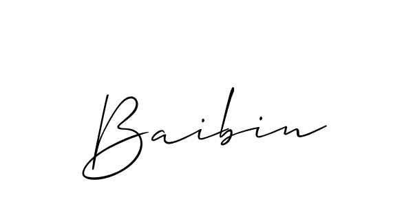 The best way (Allison_Script) to make a short signature is to pick only two or three words in your name. The name Baibin include a total of six letters. For converting this name. Baibin signature style 2 images and pictures png