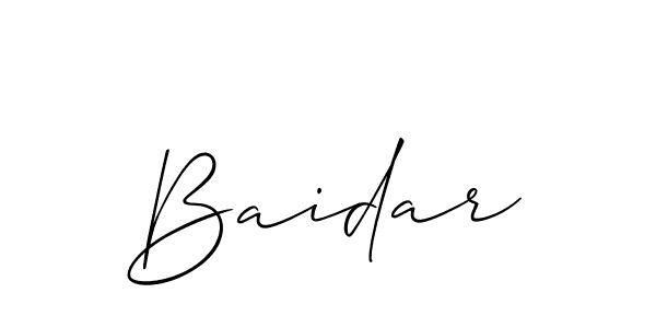 Create a beautiful signature design for name Baidar. With this signature (Allison_Script) fonts, you can make a handwritten signature for free. Baidar signature style 2 images and pictures png