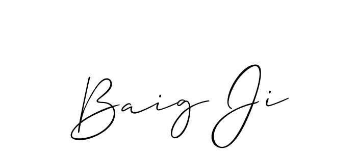Baig Ji stylish signature style. Best Handwritten Sign (Allison_Script) for my name. Handwritten Signature Collection Ideas for my name Baig Ji. Baig Ji signature style 2 images and pictures png