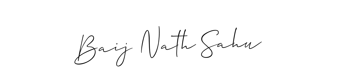 Make a short Baij Nath Sahu signature style. Manage your documents anywhere anytime using Allison_Script. Create and add eSignatures, submit forms, share and send files easily. Baij Nath Sahu signature style 2 images and pictures png