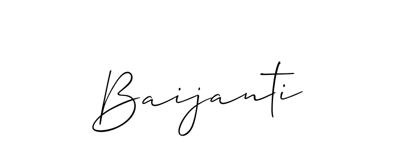 The best way (Allison_Script) to make a short signature is to pick only two or three words in your name. The name Baijanti include a total of six letters. For converting this name. Baijanti signature style 2 images and pictures png