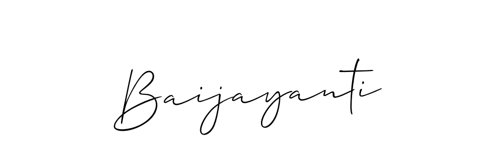 Design your own signature with our free online signature maker. With this signature software, you can create a handwritten (Allison_Script) signature for name Baijayanti. Baijayanti signature style 2 images and pictures png
