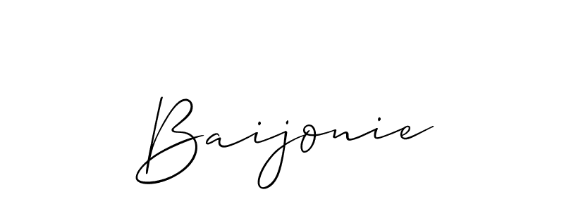 Baijonie stylish signature style. Best Handwritten Sign (Allison_Script) for my name. Handwritten Signature Collection Ideas for my name Baijonie. Baijonie signature style 2 images and pictures png
