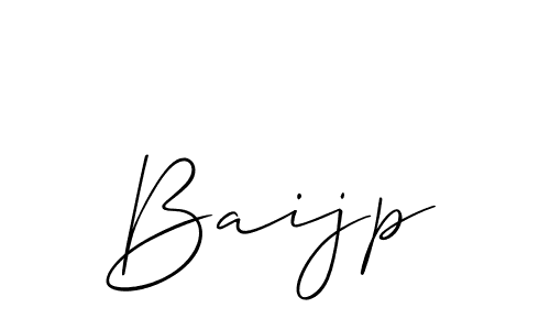 The best way (Allison_Script) to make a short signature is to pick only two or three words in your name. The name Baijp include a total of six letters. For converting this name. Baijp signature style 2 images and pictures png