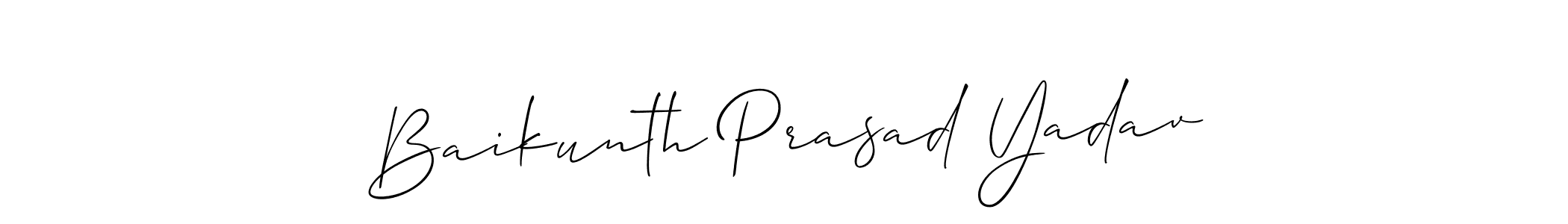 Create a beautiful signature design for name Baikunth Prasad Yadav. With this signature (Allison_Script) fonts, you can make a handwritten signature for free. Baikunth Prasad Yadav signature style 2 images and pictures png