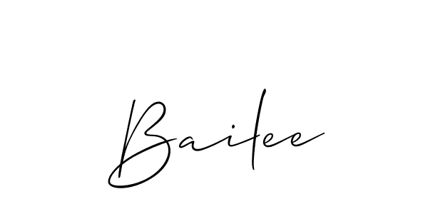 Design your own signature with our free online signature maker. With this signature software, you can create a handwritten (Allison_Script) signature for name Bailee. Bailee signature style 2 images and pictures png