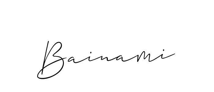 It looks lik you need a new signature style for name Bainami. Design unique handwritten (Allison_Script) signature with our free signature maker in just a few clicks. Bainami signature style 2 images and pictures png