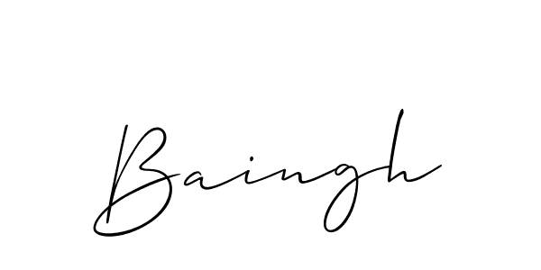 Use a signature maker to create a handwritten signature online. With this signature software, you can design (Allison_Script) your own signature for name Baingh. Baingh signature style 2 images and pictures png