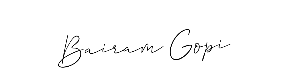 Also we have Bairam Gopi name is the best signature style. Create professional handwritten signature collection using Allison_Script autograph style. Bairam Gopi signature style 2 images and pictures png