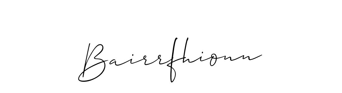How to make Bairrfhionn signature? Allison_Script is a professional autograph style. Create handwritten signature for Bairrfhionn name. Bairrfhionn signature style 2 images and pictures png