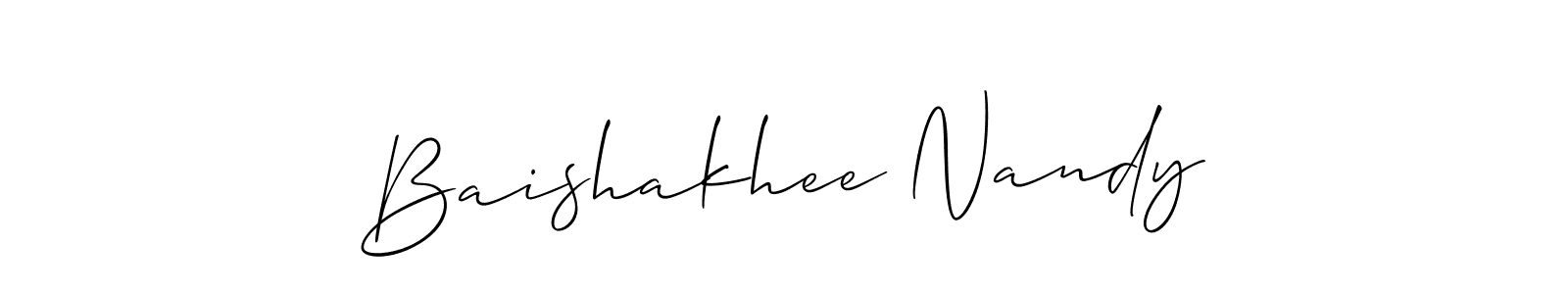 You can use this online signature creator to create a handwritten signature for the name Baishakhee Nandy. This is the best online autograph maker. Baishakhee Nandy signature style 2 images and pictures png