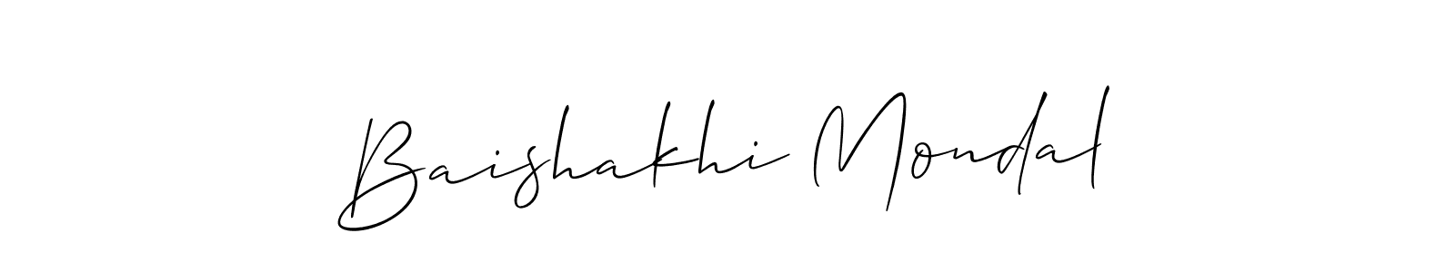 The best way (Allison_Script) to make a short signature is to pick only two or three words in your name. The name Baishakhi Mondal include a total of six letters. For converting this name. Baishakhi Mondal signature style 2 images and pictures png