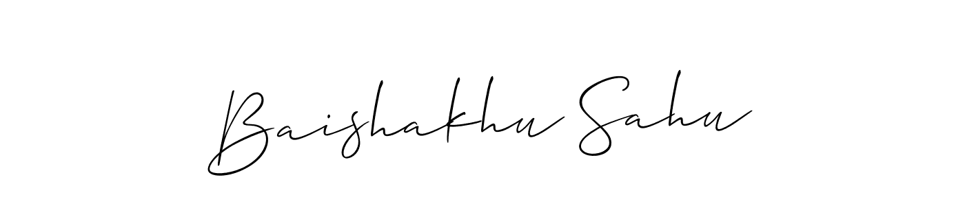 Design your own signature with our free online signature maker. With this signature software, you can create a handwritten (Allison_Script) signature for name Baishakhu Sahu. Baishakhu Sahu signature style 2 images and pictures png