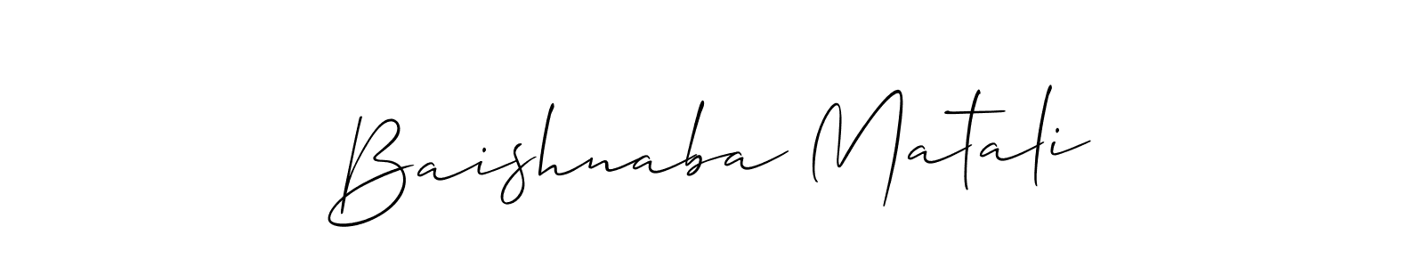 Use a signature maker to create a handwritten signature online. With this signature software, you can design (Allison_Script) your own signature for name Baishnaba Matali. Baishnaba Matali signature style 2 images and pictures png