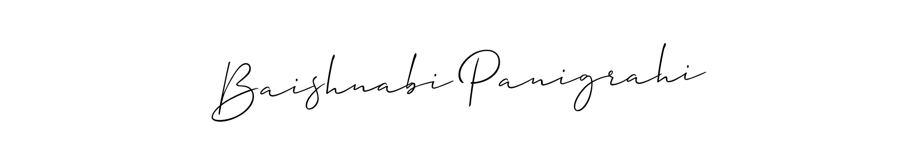 if you are searching for the best signature style for your name Baishnabi Panigrahi. so please give up your signature search. here we have designed multiple signature styles  using Allison_Script. Baishnabi Panigrahi signature style 2 images and pictures png