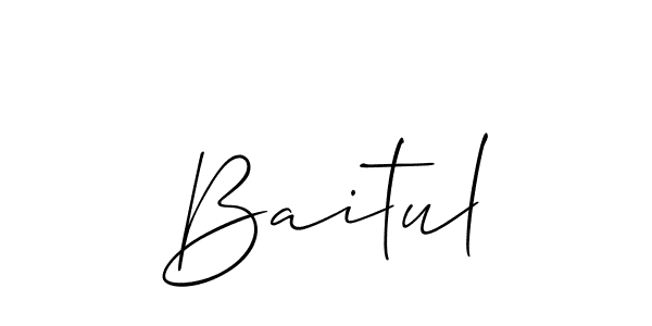 It looks lik you need a new signature style for name Baitul. Design unique handwritten (Allison_Script) signature with our free signature maker in just a few clicks. Baitul signature style 2 images and pictures png