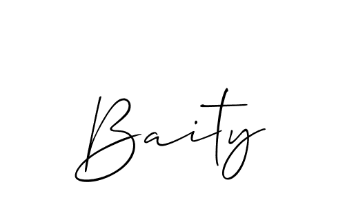 Baity stylish signature style. Best Handwritten Sign (Allison_Script) for my name. Handwritten Signature Collection Ideas for my name Baity. Baity signature style 2 images and pictures png