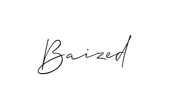 Design your own signature with our free online signature maker. With this signature software, you can create a handwritten (Allison_Script) signature for name Baized. Baized signature style 2 images and pictures png