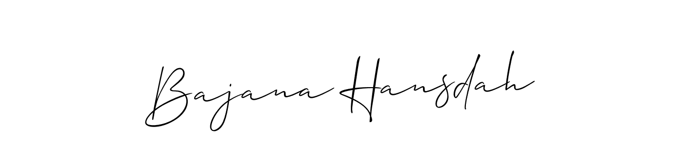 Allison_Script is a professional signature style that is perfect for those who want to add a touch of class to their signature. It is also a great choice for those who want to make their signature more unique. Get Bajana Hansdah name to fancy signature for free. Bajana Hansdah signature style 2 images and pictures png