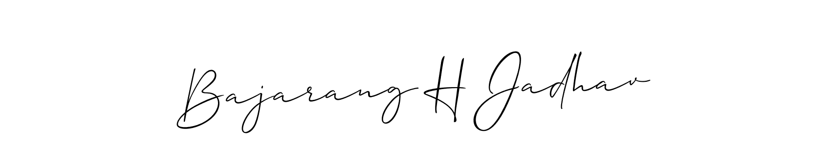 Create a beautiful signature design for name Bajarang H Jadhav. With this signature (Allison_Script) fonts, you can make a handwritten signature for free. Bajarang H Jadhav signature style 2 images and pictures png