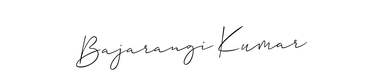 Allison_Script is a professional signature style that is perfect for those who want to add a touch of class to their signature. It is also a great choice for those who want to make their signature more unique. Get Bajarangi Kumar name to fancy signature for free. Bajarangi Kumar signature style 2 images and pictures png