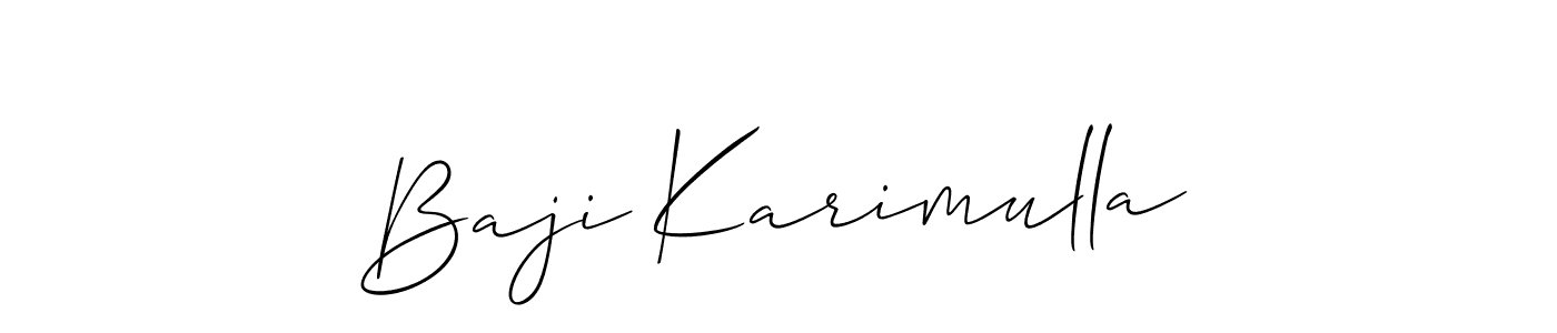Also You can easily find your signature by using the search form. We will create Baji Karimulla name handwritten signature images for you free of cost using Allison_Script sign style. Baji Karimulla signature style 2 images and pictures png