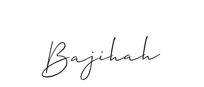 Allison_Script is a professional signature style that is perfect for those who want to add a touch of class to their signature. It is also a great choice for those who want to make their signature more unique. Get Bajihah name to fancy signature for free. Bajihah signature style 2 images and pictures png