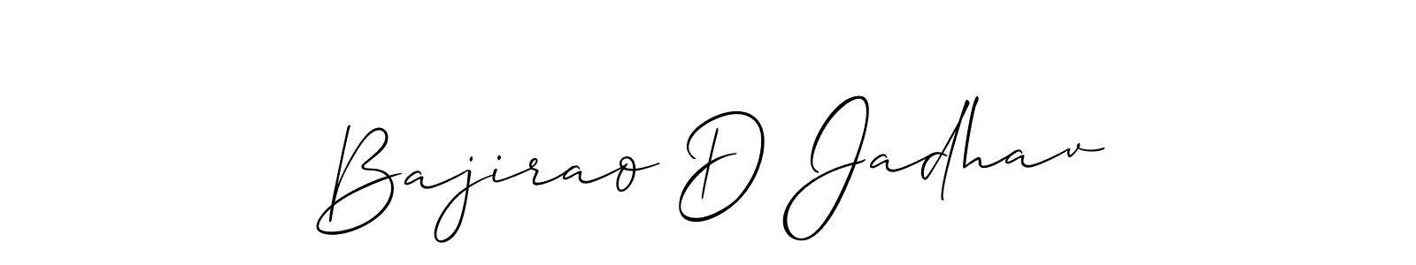 if you are searching for the best signature style for your name Bajirao D Jadhav. so please give up your signature search. here we have designed multiple signature styles  using Allison_Script. Bajirao D Jadhav signature style 2 images and pictures png