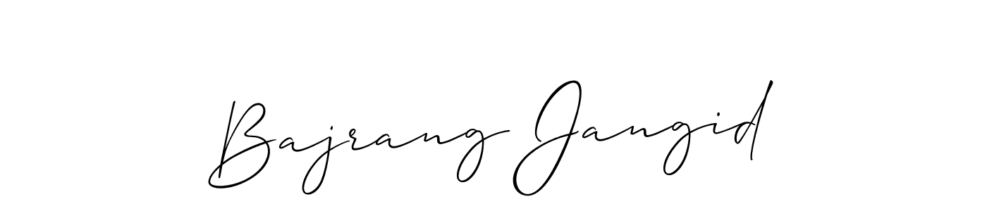 The best way (Allison_Script) to make a short signature is to pick only two or three words in your name. The name Bajrang Jangid include a total of six letters. For converting this name. Bajrang Jangid signature style 2 images and pictures png