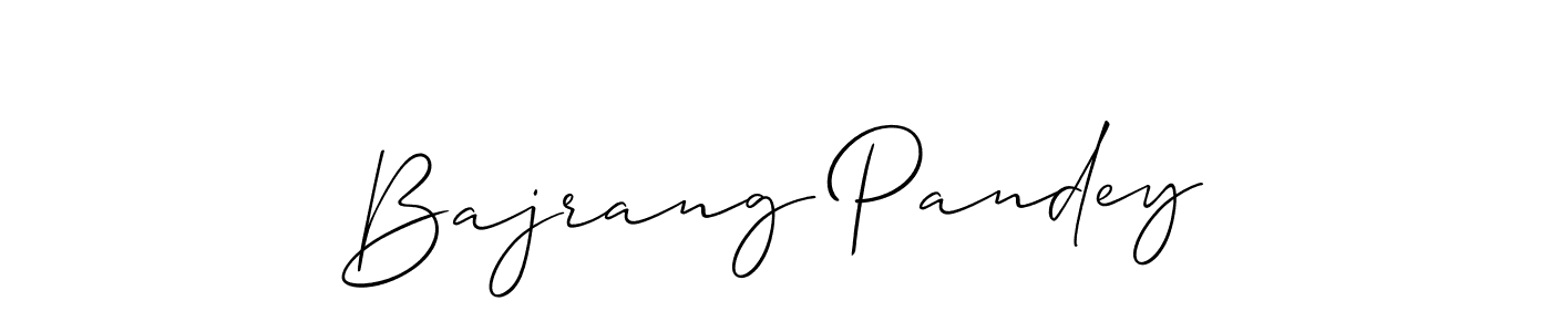 How to make Bajrang Pandey name signature. Use Allison_Script style for creating short signs online. This is the latest handwritten sign. Bajrang Pandey signature style 2 images and pictures png