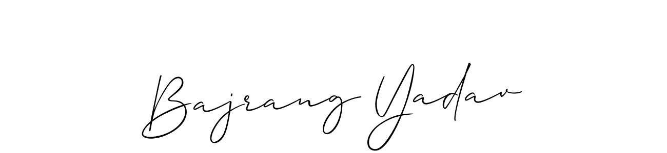 Allison_Script is a professional signature style that is perfect for those who want to add a touch of class to their signature. It is also a great choice for those who want to make their signature more unique. Get Bajrang Yadav name to fancy signature for free. Bajrang Yadav signature style 2 images and pictures png