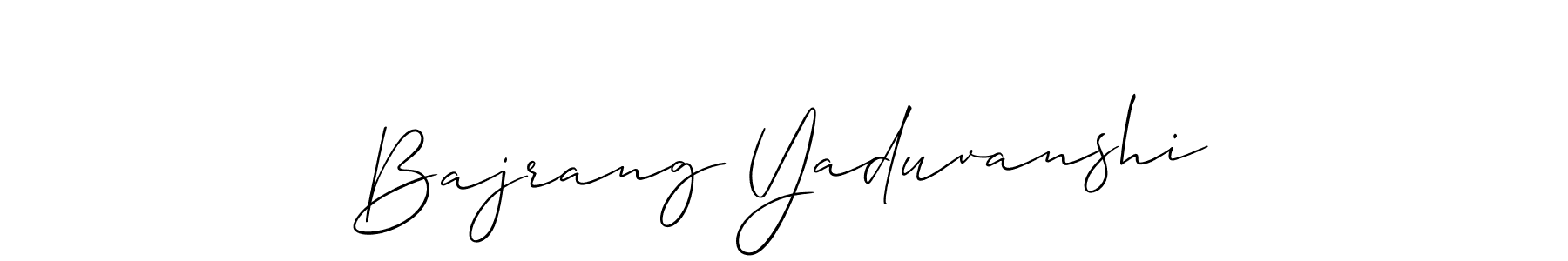 How to make Bajrang Yaduvanshi name signature. Use Allison_Script style for creating short signs online. This is the latest handwritten sign. Bajrang Yaduvanshi signature style 2 images and pictures png