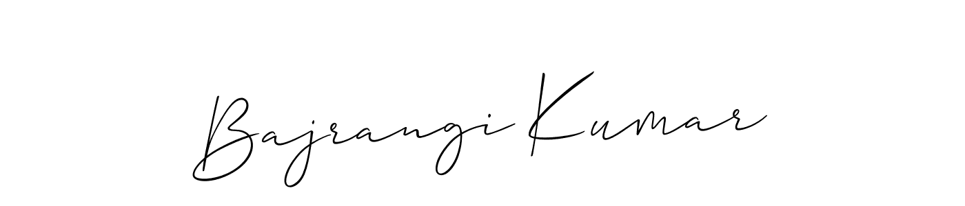 The best way (Allison_Script) to make a short signature is to pick only two or three words in your name. The name Bajrangi Kumar include a total of six letters. For converting this name. Bajrangi Kumar signature style 2 images and pictures png