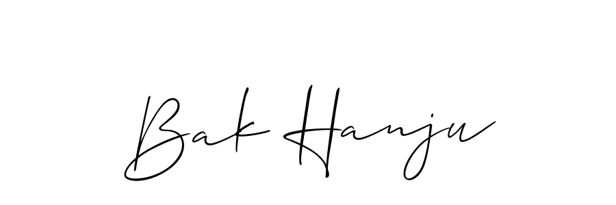 How to make Bak Hanju name signature. Use Allison_Script style for creating short signs online. This is the latest handwritten sign. Bak Hanju signature style 2 images and pictures png