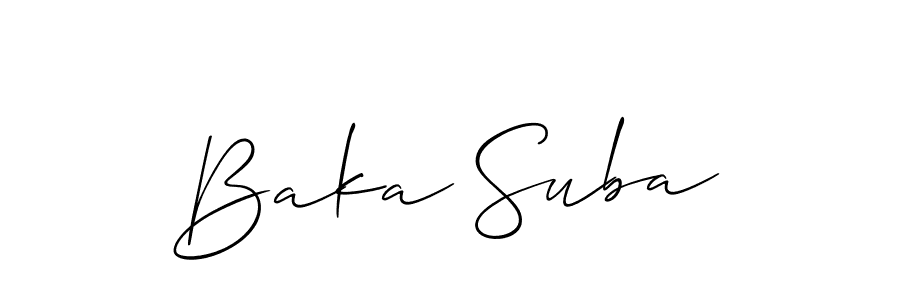 Allison_Script is a professional signature style that is perfect for those who want to add a touch of class to their signature. It is also a great choice for those who want to make their signature more unique. Get Baka Suba name to fancy signature for free. Baka Suba signature style 2 images and pictures png