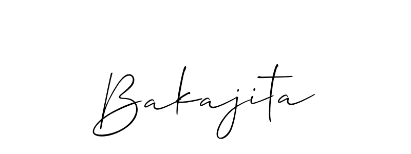 Design your own signature with our free online signature maker. With this signature software, you can create a handwritten (Allison_Script) signature for name Bakajita. Bakajita signature style 2 images and pictures png