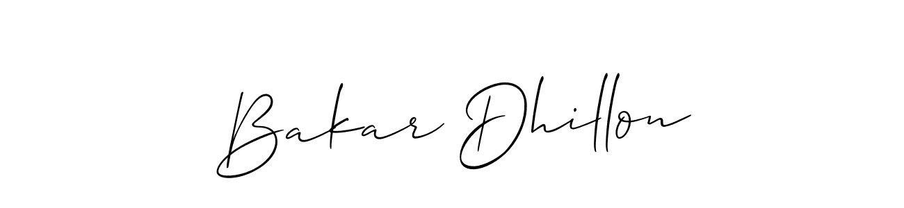 The best way (Allison_Script) to make a short signature is to pick only two or three words in your name. The name Bakar Dhillon include a total of six letters. For converting this name. Bakar Dhillon signature style 2 images and pictures png
