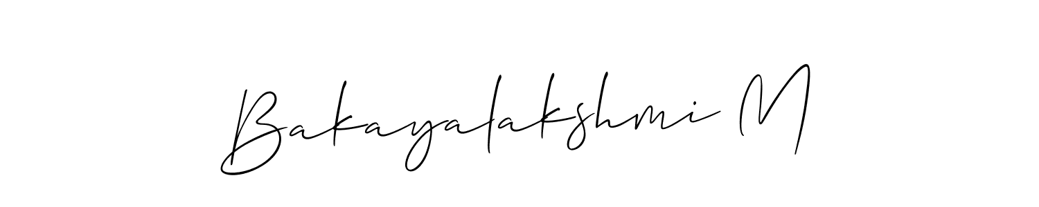 This is the best signature style for the Bakayalakshmi M name. Also you like these signature font (Allison_Script). Mix name signature. Bakayalakshmi M signature style 2 images and pictures png