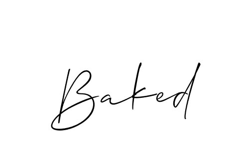 Create a beautiful signature design for name Baked. With this signature (Allison_Script) fonts, you can make a handwritten signature for free. Baked signature style 2 images and pictures png