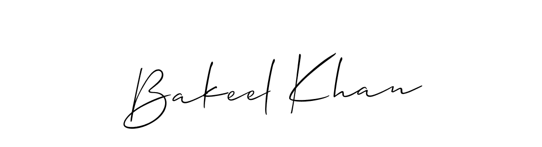 How to make Bakeel Khan name signature. Use Allison_Script style for creating short signs online. This is the latest handwritten sign. Bakeel Khan signature style 2 images and pictures png