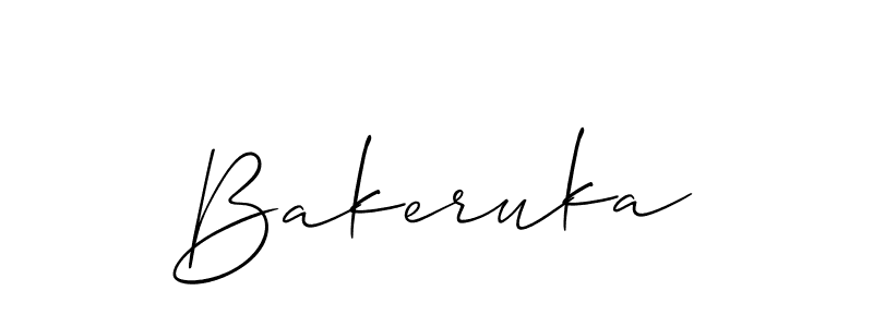 Use a signature maker to create a handwritten signature online. With this signature software, you can design (Allison_Script) your own signature for name Bakeruka. Bakeruka signature style 2 images and pictures png